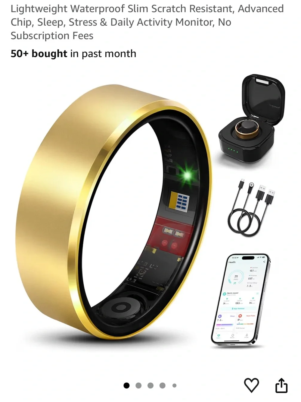 Milavan Smart ring gold size 8